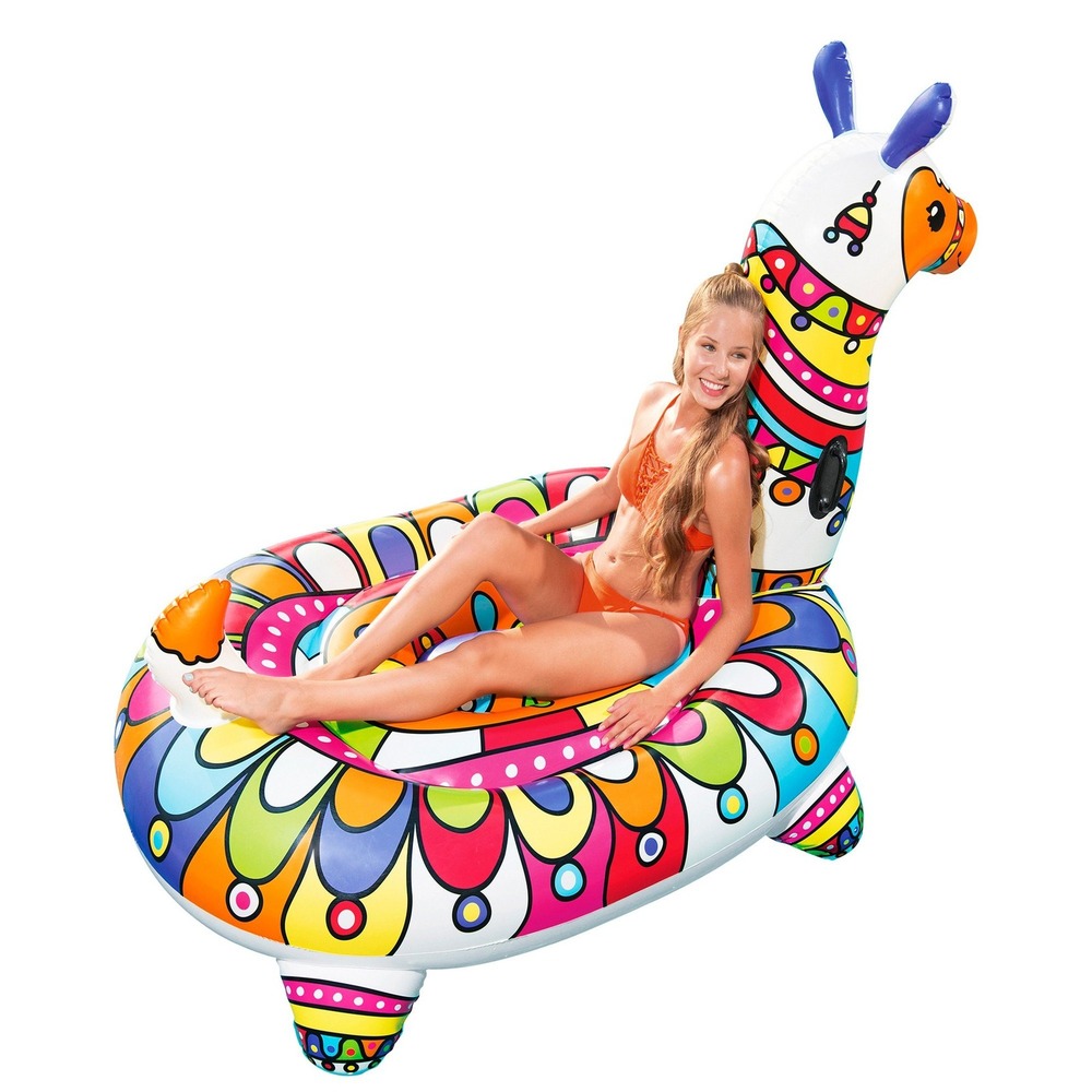 H2OGO! Llama Ride-on Pool Float Unisex 6 Ft Multi-Color Inflatable Lounger